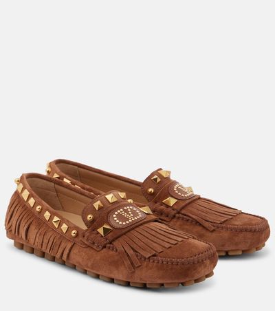 Valentino Garavani Valentino Garavani Plaster Caster VLogo suede driving shoes
