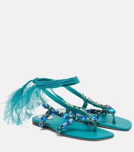 Valentino Garavani Valentino Garavani Resort embellished suede thong sandals