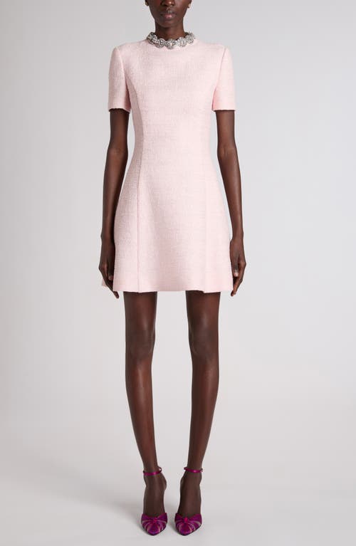 Valentino Garavani Valentino Garavani Rhinestone Embellished Tweed Minidress
