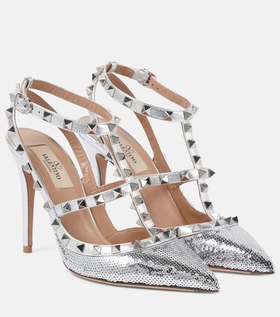 Valentino Garavani Valentino Garavani Rockstud 100 sequined pumps