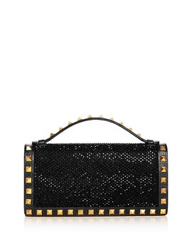Valentino Garavani Valentino Garavani Rockstud Crystal & Leather Wallet on Chain