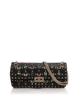 Valentino Garavani Valentino Garavani Rockstud Embroidered Leather Shoulder Bag