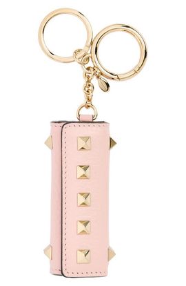 Valentino Garavani Valentino Garavani Rockstud Leather Lipstick Keychain