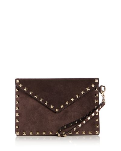 Valentino Garavani Valentino Garavani Rockstud Medium Suede Flat Pouch