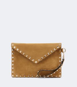 Valentino Garavani Valentino Garavani Rockstud Medium suede pouch