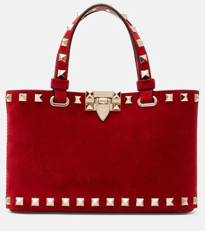 Valentino Garavani Valentino Garavani Rockstud Mini suede top-handle bag