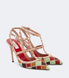 Valentino Garavani Valentino Garavani Rockstud patchwork suede and leather pumps
