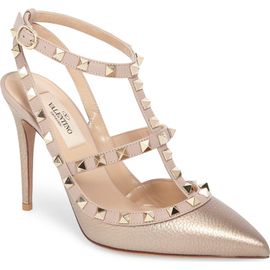 Valentino Garavani Valentino Garavani Rockstud Pointed Toe T-Strap Pump