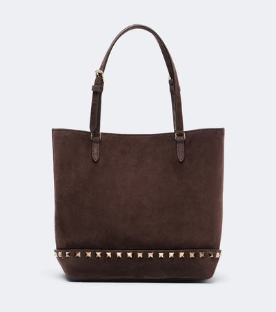 Valentino Garavani Valentino Garavani Rockstud Small suede top-handle bag