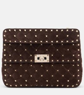 Valentino Garavani Valentino Garavani Rockstud Spike Medium suede top-handle bag