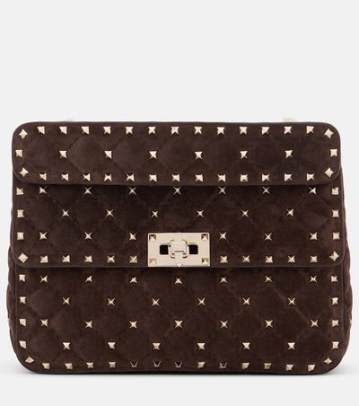 Valentino Garavani Valentino Garavani Rockstud Spike Medium suede top-handle bag