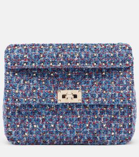 Valentino Garavani Valentino Garavani Rockstud Spike Medium tweed top-handle bag