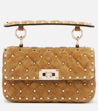 Valentino Garavani Valentino Garavani Rockstud Spike Small suede top-handle bag