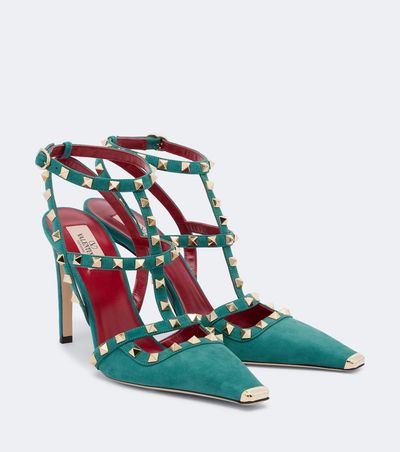 Valentino Garavani Valentino Garavani Rockstud suede slingback pumps