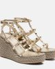 Valentino Garavani Valentino Garavani Rockstud Torchon leather wedge espadrilles - 1