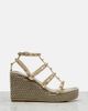 Valentino Garavani Valentino Garavani Rockstud Torchon leather wedge espadrilles - 5