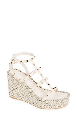 Valentino Garavani Valentino Garavani Rockstud Torchon Wedge Sandal