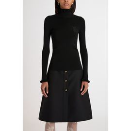 Valentino Garavani Valentino Garavani Ruffle Trim Rib Virgin Wool Sweater