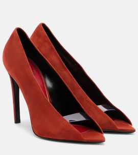 Valentino Garavani Valentino Garavani Révélé suede peep-toe pumps