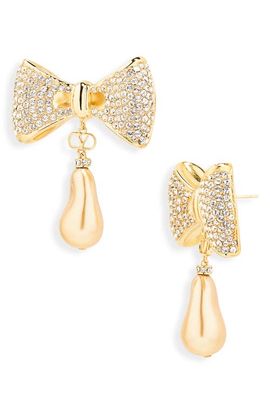 Valentino Garavani Valentino Garavani San Fin Bow Faux Pearl Drop Earrings
