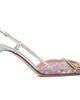Valentino Garavani Valentino Garavani Silver & Pink VLogo Signature Slingback 80mm Heels - 1