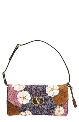 Valentino Garavani Valentino Garavani Small Devain Beaded Silk Shoulder Bag