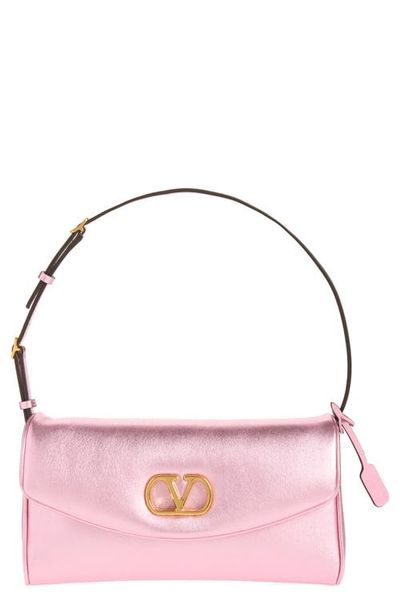 Valentino Garavani Valentino Garavani Small DeVain Metallic Leather Shoulder Bag