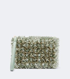 Valentino Garavani Valentino Garavani Small floral-appliqué leather pouch
