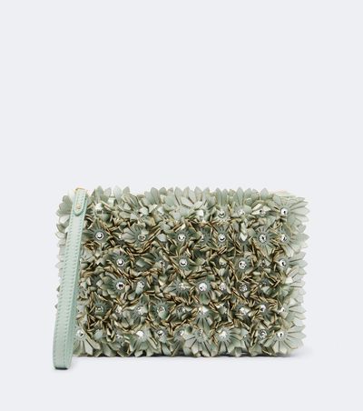 Valentino Garavani Valentino Garavani Small floral-appliqué leather pouch