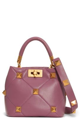 Valentino Garavani Valentino Garavani Small Roman Stud Matelassé Leather Top Handle Bag