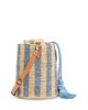 Valentino Garavani Valentino Garavani Small Striped Straw Bucket Bag - 6