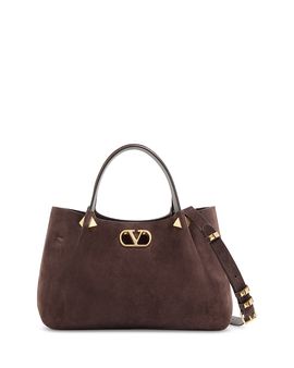 Valentino Garavani Valentino Garavani Small VLogo Suede Tote Bag