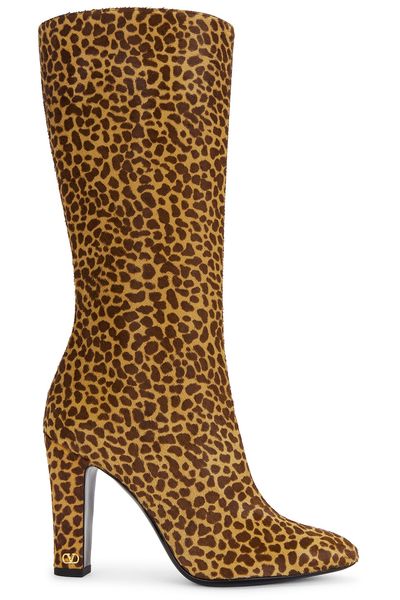 Valentino Garavani Valentino Garavani St. Mini Animalier Hair Calf 100 Boot