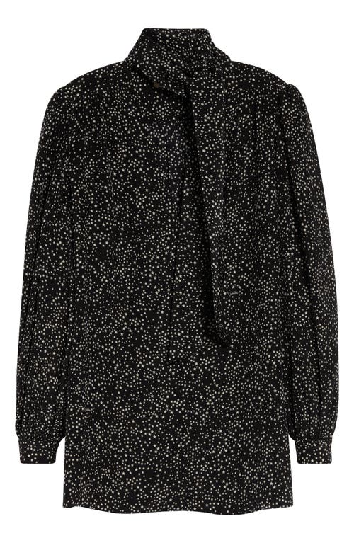 Valentino Garavani Valentino Garavani Starry Long Sleeve Silk Minidress