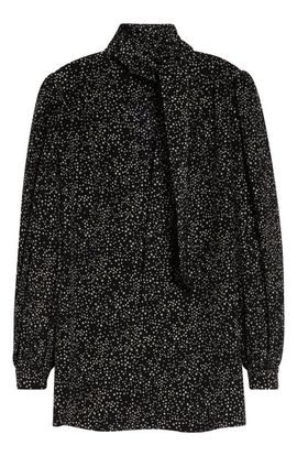 Valentino Garavani Valentino Garavani Starry Long Sleeve Silk Minidress