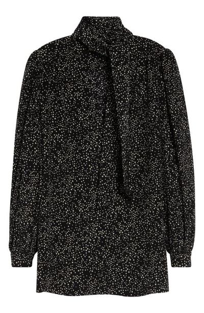 Valentino Garavani Valentino Garavani Starry Long Sleeve Silk Minidress