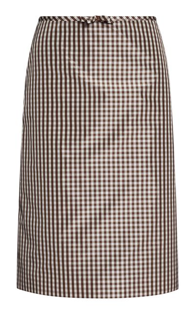 Valentino Garavani Valentino Garavani Taffetas Vichy Gingham Silk Midi Skirt