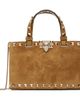 Valentino Garavani Valentino Garavani Tan Rockstud Mini Suede Shopping Tote - 1