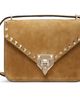 Valentino Garavani Valentino Garavani Tan Rockstud Small Shoulder Suede Bag - 1