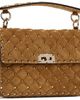 Valentino Garavani Valentino Garavani Tan Rockstud Spike Medium Suede Bag - 2