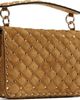 Valentino Garavani Valentino Garavani Tan Rockstud Spike Medium Suede Bag - 3