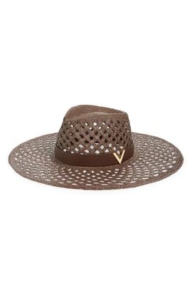 Valentino Garavani Valentino Garavani V Signature Straw Fedora