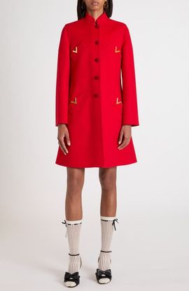 Valentino Garavani Valentino Garavani Virgin Wool & Cashmere Broadcloth Trapeze Coat