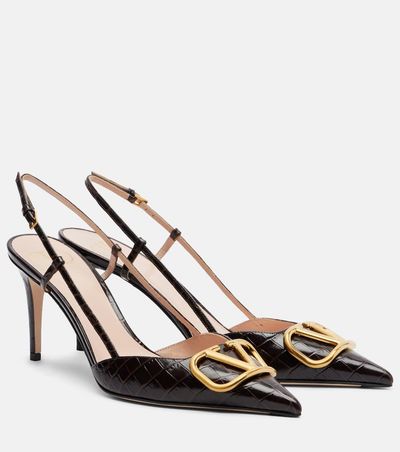 Valentino Garavani Valentino Garavani VLogo 80 leather slingback pumps