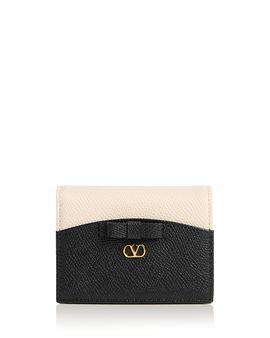 Valentino Garavani Valentino Garavani VLogo Bow Leather Bifold Compact Wallet