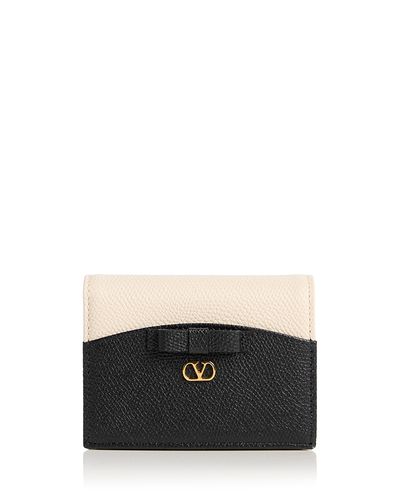 Valentino Garavani Valentino Garavani VLogo Bow Leather Bifold Compact Wallet