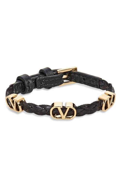 Valentino Garavani Valentino Garavani VLOGO Braided Leather Bracelet