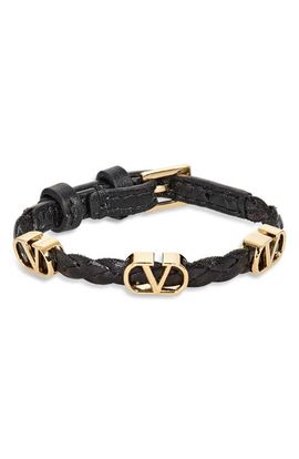 Valentino Garavani Valentino Garavani VLOGO Braided Leather Bracelet