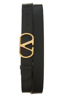 Valentino Garavani Valentino Garavani VLOGO Buckle Leather Belt