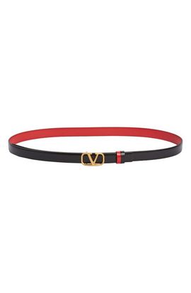 Valentino Garavani Valentino Garavani VLOGO Buckle Reversible Leather Belt